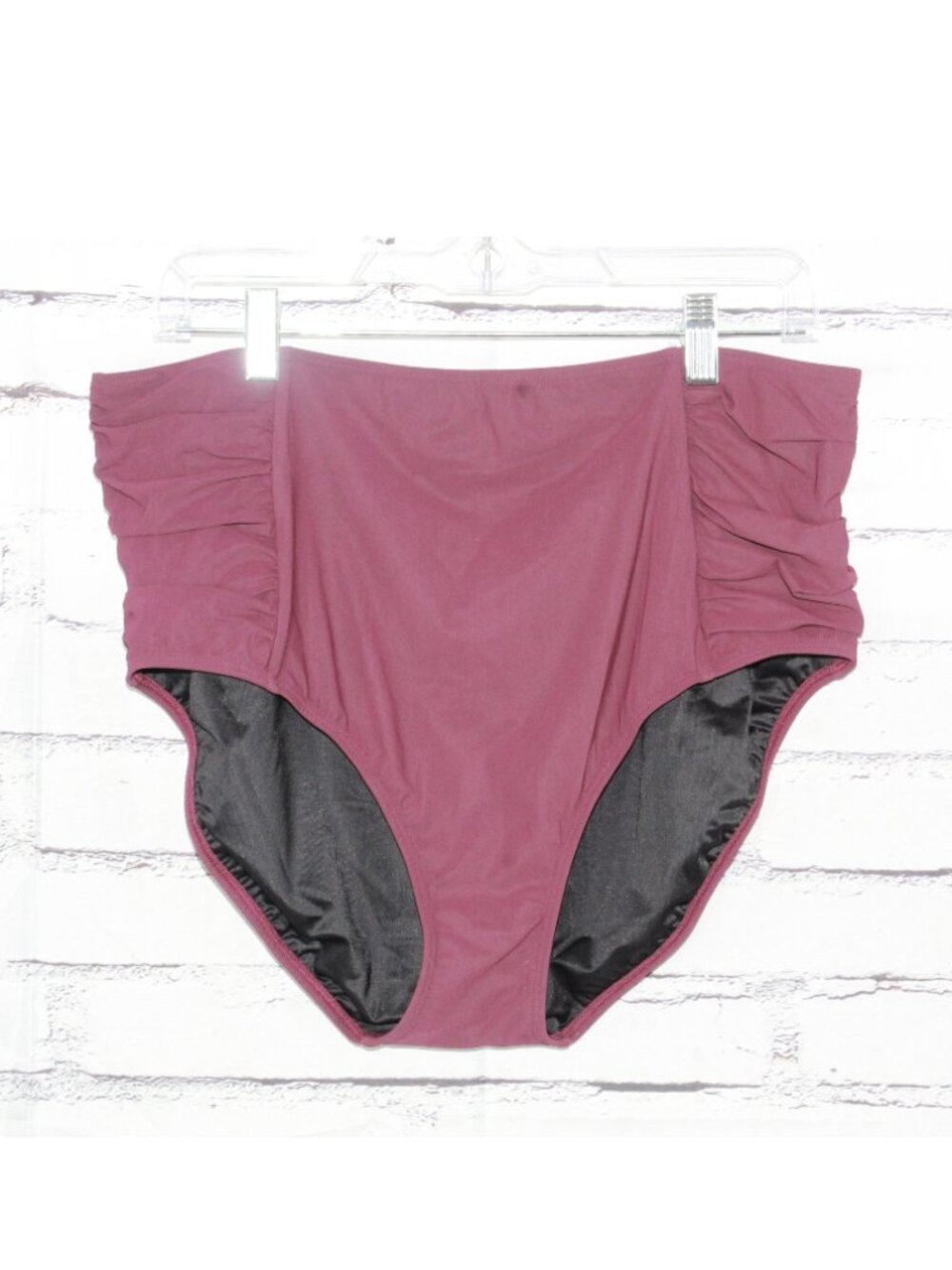 LL Bean Plum UPF 50+ Shaping Swimwear High Waist Brief Size 18 Reg